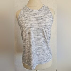 BUNDLE OF (2) ATHLETA High Neck Cross Back Tanks. Heather Grey/Red XS